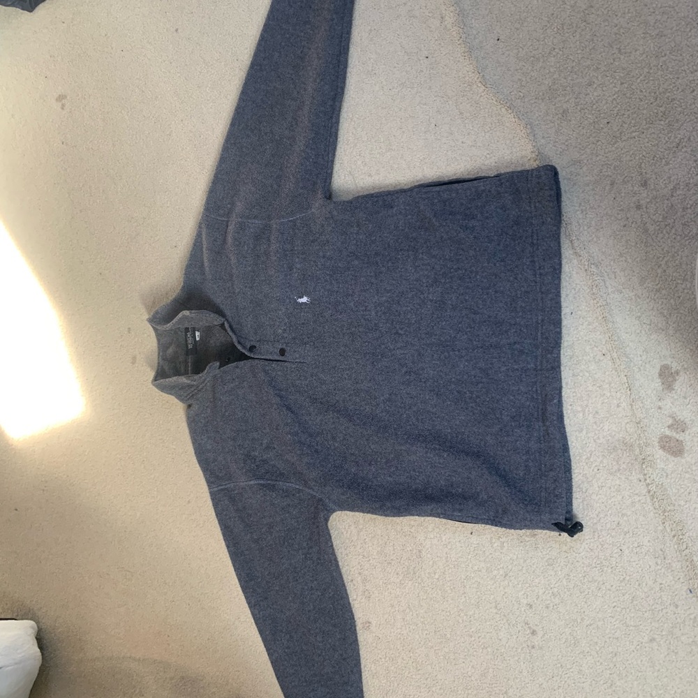 Ralph Lauren Gray Zip Up Sweater with Stand-Up Collar